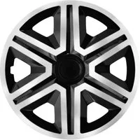 NRM Radkappe ACTION 16 Zoll in Silber/Schwarz, 16 in Zoll, (4-St) Radzierblenden für Stahlfelgen Zweifarbige Radkappen Satz 4er Set 16"