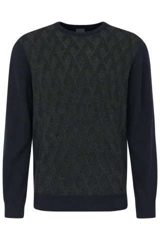 bugatti - Herren Pullover 1/1 Arm oliv - Gr. - XL
