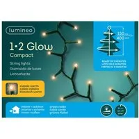 Lumineo LED-Lichterkette Lumineo Lichterkette 1-2 Glow Compact 400 LED 1,5 m klassisch warm, 8h-Timer, dimmbar, Indoor, Outdoor, 5 Stränge