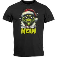 MoonWorks Print-Shirt Herren T-Shirt Weihnachten Anti Weihnachtsshirt Grinch Nein mit Print