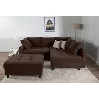 COLLECTION AB Ecksofa Toni L-Form, B: 215 cm, Set: Sofa & Hocker, 2 Zierkissen, Federkern
