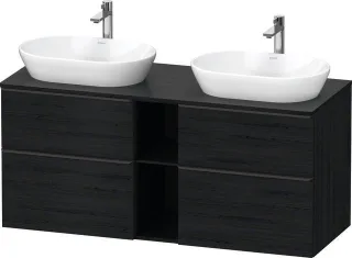 Duravit D-Neo Konsolenwaschtischunterbau wandhängend Eiche Schwarz Matt 1400x550x664 mm - DE4970BBD1 DE4970BBD160000