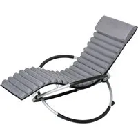 MC Star Gartenstuhl Schaukelstuhl ergonomischer 2 in 1 Schwingsessel Schaukelliege, Textilene kugelförmig Schwarz 145x74x88 cm für Komfort im Garten
