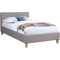 CARO-Möbel Polsterbett ANAIS, Einzelbett 120x200 cm Bettgestell mit Lattenrost und Stoffbezug grau