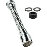 tecuro Badarmatur Auslaufschlauch für Armaturen 135 mm, Metall verchromt