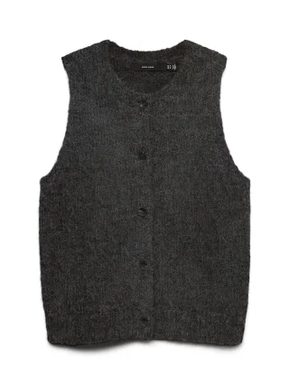 VERO MODA - VMNOVAH SL O-NECK BUTTON VEST NOOS Chocolate Torte - Gr. - XS