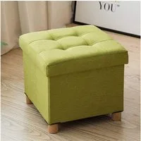 BlingBin Sitzhocker Platzsparender klappbarer Sitzhocker mit viel Stauraum und Deckel (1 Stück, 1 St., 38 x 38 x 40 cm (B/H/T), gepolsterter Kubushocker mit Holzfüßen für Wohnzimmer und Schlafzimmer
