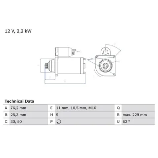 Bosch Anlasser 2,2 kW Audi Q7 Porsche Cayenne VW Touareg 3,0