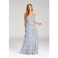 Hey Kyla Abendkleid - Printkleid mit Volantrock und Cut-out Detail Taillierter Schnitt mit ausgestelltem Rockteil