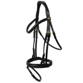 Hans Melzer Horse Equipment Hans Melzer Trense Bad Harzburg schwarz/messing WB (Warmblut)