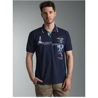 Trigema Poloshirt TRIGEMA Polo Shirt mit Maritimem Print (1-tlg)