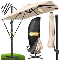 KESSER Ampelschirm, Sonnenschirm SUN XL 300 300 cm Inkl. Abdeckung 360° Drehbar & Neigbar