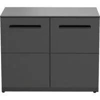 COZZE Outdoor-Küche Türmodul Elements, mit HPL Platte, 110 x 60 x 90 cm, Stahl, schwarz, flexibel erweiterbares Modul der Cozze® Outdoor-Küche
