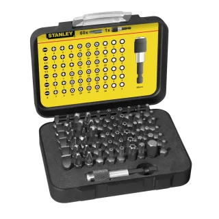 STANLEY Bit-Satz 1/4 Zoll 61-teilig mit magnetischem Bithalter - 1-13-902