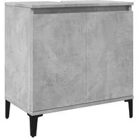 vidaXL Badezimmerspiegelschrank Waschbeckenunterschrank Betongrau 58x33x60 cm Holzwerkstoff