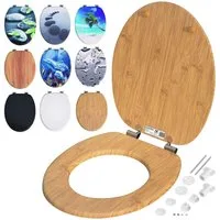 Casaria WC-Sitz, Doppelte Absenkautomatik MDF Holz hygienisch Toilettensitz Klobrille
