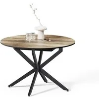 Livinity® Esstisch Firenze, Schwarz/Eiche rustikal, 120 x 120 cm ausziehbar (1-St)
