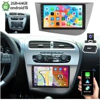 ESSGOO 64G Für Seat Leon 1P1 2005-2012 Android15 Carplay GPS NAVI WIFI BT 4.1 Autoradio (RDS, 4+64GB(optional), FM, AM, DAB+ (optional), Wireless Apple Carplay & Android Auto,2 DIN,WMA,ASP)