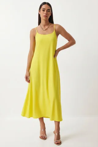 Baumwoll-Popeline Midi Slipkleid