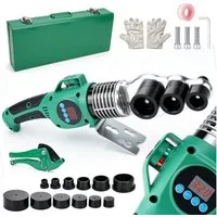 XERSEK Elektroschweißgerät Muffenschweißgerät mit Digitalanzeige Kunststoff Schweißgerät 20-63MM, 1500W Rohrschweißgerät mit Rohrschere & 6 Heizschuhe, 100-340°C, für PPR/PB/PE/PERT, ideal für Bau- & Sanitärinstallationen