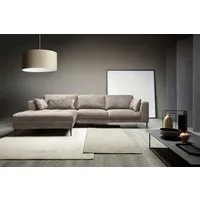 TRENDMANUFAKTUR Ecksofa Luzi, wahlweise mit Schlaffunktion & Bettkasten., L-Form, Designsofa mit tollem Sitzkomfort, Metallfüße schwarz, Breite 280 cm