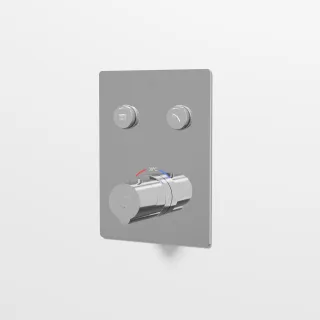 Steinberg Unterputzthermostat, mit pushtronic, mit Mengenregulierung für 2 Verbraucher, chrom, 39042 39042213