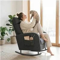 Jiexi Schaukelstuhl Premium Schaukelstuhl, Moderner Relaxsessel für Wohnzimmer