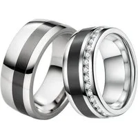 DOOSTI Trauring Schmuck Geschenk Edelstahl Trauring Ehering Partnerring LIEBE, Made in Germany - wahlweise mit oder ohne Zirkonia