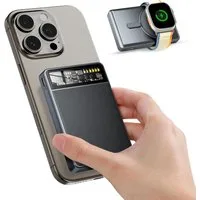 LA CUTE Powerbank mit Schnellladefunktion Mag Safe Magnetische 10000mAh Powerbank Magnetische kabellose Powerbank mit Schnellladefunktion 10000 mAh (5V / 9V / 12V V), Magnetische 10000mAh Powerbank mit LED Display & Ständer