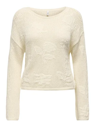 ONLY - ONLSTACY LS O-NECK CC KNT birch - Gr. - XL