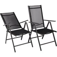 VCM Gartenstuhl 2er Set Alu Gartenstuhl Hochlehner Klappstuhl (2 St)