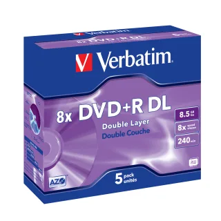 Verbatim 5 x DVD+R DL | 43541 | 8.5 GB (240 Min.) 8x - mattsilber