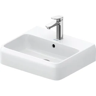 Duravit Collection One Waschtisch 2382500000 50 x 42 cm, weiß Hochglanz, mit Hahnloch, Überlauf, Hahnlochbank