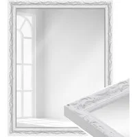 WANDStyle Wandspiegel H530, Vintage Spiegel Weiß 45x55 cm, Wandspiegel, Ganzkörperspiegel Groß