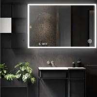 Dripex Badspiegel Wandspiegel mit LED-Beleuchtung Spiegel mit Touchschalter