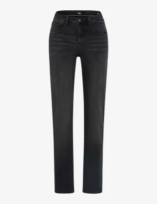 Brax Damen Five-Pocket-Hose Style CAROLA USED BLACK BLACK, denim dunkelgrau, Gr. 42