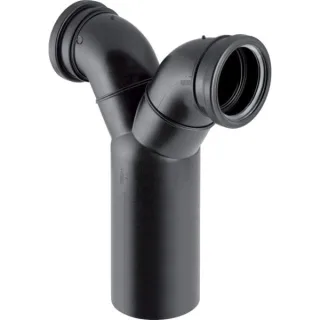 Geberit PE Wand-WC-Doppelbogen 90 Gr DN100/90/90 für senkrechte Montage 367923161