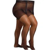 Camano Feinstrumpfhose fine curvy 20 DEN (2er Pack) Curvy-Tights, matt, extra breiter Bund