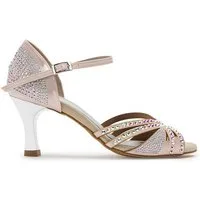 Dancing Queens Sparkle Shine Tanzschuhe - Absatz 7.0 cm flare Sandalette Satin Heels, Salsa Bachata Standardtanz Discofox