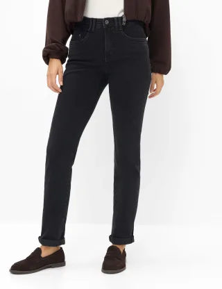 Brax Damen Five-Pocket-Hose Style CAROLA CLEAN BLACK, denim schwarz, Gr. 44K