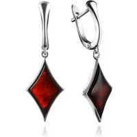 Golders Paar Ohrhänger 925 Sterlingsilber mit cognacfarbenen Bernstein (Set, 2-tlg), vergoldet oder rhodiniert Silberschmuck für Damen