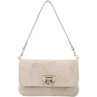 BRISE TASCHE Schultertasche Kleine Schultertasche, Handtasche Leder und Wildleder, Wildleder, Abnehmbare Kette, Goldfarbener Verschluss