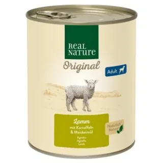 REAL NATURE Nassfutter Hund Adult Lamm mit Kartoffeln 24x800 g