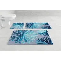 Grund Badematte Art, Höhe 20 mm, rutschhemmend beschichtet, fußbodenheizungsgeeignet, Polyacryl, rechteckig, florales Muster, elegante Badematte