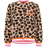 Zwillingsherz Bomberjacke Teddy Flausch "Wild Mind/Smile" Druckknöpfe, Seitliche Taschen
