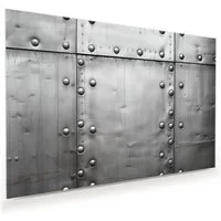 Primedeco Glasbild Wandbild Metallplattenoptik mit Aufhängung, Muster (21 verschiedene Größen, 1 St), Elegante Aufhängung