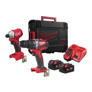 Milwaukee M18 Powerpack Combo-Kit M18BLPP2A3-502X (Schlagschrauber M18-BLIDR & Schlagbohrschrauber M18-BLPD2) - 4933492844