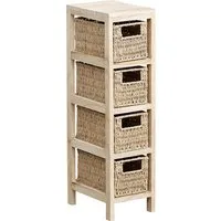 TENDANCE Badkommode Regal Korbregal Korbkommode Badregal Holz Landhaus Kommode
