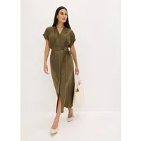 bonprix Hemdblusenkleid für stilvollen Auftritt, aus Viskose, ausgestellte Passform