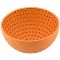 LickiMat Antischlingnapf Wobble Schleckschale aus Naturgummi für Hunde - orange - 18 cm, gefriergeeignet